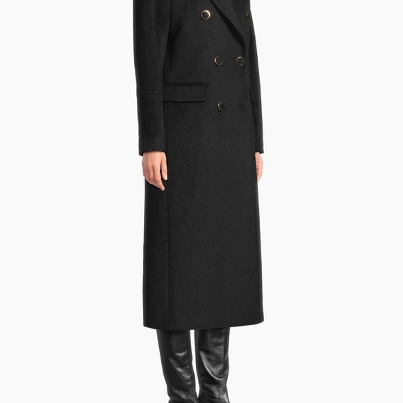 Milly Wool Blend Black Double Breasted Coat NWT Size XS - Picture 5 of 7